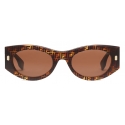 Fendi - Fendi Roma - Occhiali da Sole Ovale - Marrone - Occhiali da Sole - Fendi Eyewear