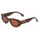 Fendi - Fendi Roma - Occhiali da Sole Ovale - Marrone - Occhiali da Sole - Fendi Eyewear