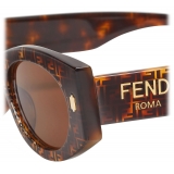 Fendi - Fendi Roma - Occhiali da Sole Ovale - Marrone - Occhiali da Sole - Fendi Eyewear