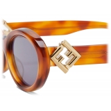 Fendi - FF Diamonds - Oval Sunglasses - Brown - Sunglasses - Fendi Eyewear