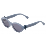 Fendi - FF Diamonds - Oval Sunglasses - Light Blue - Sunglasses - Fendi Eyewear