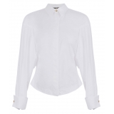 Elisabetta Franchi - Camicia con Bottoni Gioiello e Stampa - Bianco - Camicia - Made in Italy - Luxury Exclusive Collection