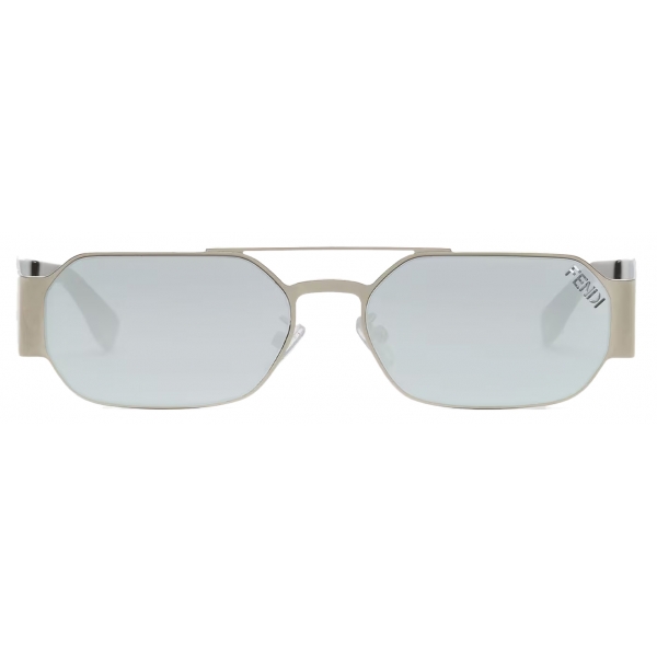 Fendi - Fendi Cut Out - Rectangular Sunglasses - Silver - Sunglasses - Fendi Eyewear