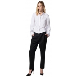 Elisabetta Franchi - Jewel Button Shirt with Print - White - Shirt - Made in Italy - Luxury Exclusive Collection