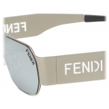 Fendi - Fendi Cut Out - Occhiali da Sole Rettangolare - Argento - Occhiali da Sole - Fendi Eyewear