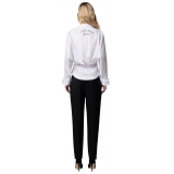 Elisabetta Franchi - Jewel Button Shirt with Print - White - Shirt - Made in Italy - Luxury Exclusive Collection