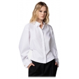 Elisabetta Franchi - Jewel Button Shirt with Print - White - Shirt - Made in Italy - Luxury Exclusive Collection