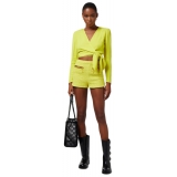 Elisabetta Franchi - Crossed Sash Shirt - Yellow - Shirt - Made in Italy - Luxury Exclusive Collection