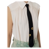 Elisabetta Franchi - Sleeveless Blouse with Tie - Light Blue - Shirt - Made in Italy - Luxury Exclusive Collection