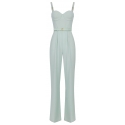 Elisabetta Franchi - One-Piece Jumpsuit with Bustier Top - Aqua Green - Dress - Made in Italy - Luxury Exclusive Collection