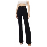 Elisabetta Franchi - Palazzo Trousers with Strap - Black - Trousers - Made in Italy - Luxury Exclusive Collection