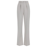 Elisabetta Franchi - Palazzo Trousers with Pences - Grey - Trousers - Made in Italy - Luxury Exclusive Collection