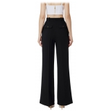 Elisabetta Franchi - Palazzo Trousers with Pences - Black - Trousers - Made in Italy - Luxury Exclusive Collection