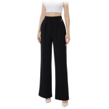 Elisabetta Franchi - Palazzo Trousers with Pences - Black - Trousers - Made in Italy - Luxury Exclusive Collection