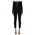 Elisabetta Franchi - Slim Trousers with Strap - Black - Trousers - Made in Italy - Luxury Exclusive Collection