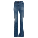 Elisabetta Franchi - Jeans a Palazzo in Tela Leggera - Blu - Pantaloni - Made in Italy - Luxury Exclusive Collection