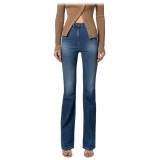 Elisabetta Franchi - Jeans a Palazzo in Tela Leggera - Blu - Pantaloni - Made in Italy - Luxury Exclusive Collection