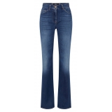 Elisabetta Franchi - Jeans Gamba Larga in Tela Leggera - Blu - Pantaloni - Made in Italy - Luxury Exclusive Collection