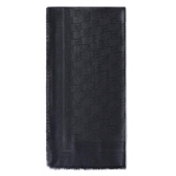 Elisabetta Franchi - Logo Patterned Square Scarf - Black - Scarf - Made in Italy - Luxury Exclusive Collection