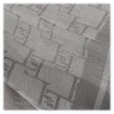 Elisabetta Franchi - Logo Patterned Square Scarf - Grey - Scarf - Made in Italy - Luxury Exclusive Collection