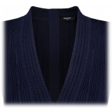 Balmain - Mini Abito in Maglia a Coste - Blu Navy - Balmain Exclusive Luxury Collection