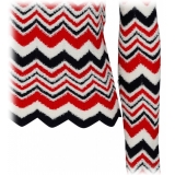 Balmain - Maglione in Lana Vergine a Zig Zag - Rosso Bianco Nero - Balmain Exclusive Luxury Collection