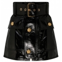 Balmain - Minigonna in Pelle con Cintura - Nero - Balmain Exclusive Luxury Collection