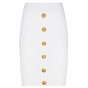 Balmain - Ribbed Knit Pencil Skirt - White - Balmain Exclusive Luxury Collection