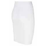 Balmain - Ribbed Knit Pencil Skirt - White - Balmain Exclusive Luxury Collection