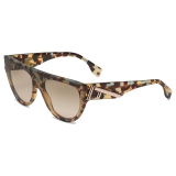 Fendi - Fendi First - Occhiali da Sole Oversize a Mascherina - Marrone - Occhiali da Sole - Fendi Eyewear