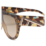 Fendi - Fendi First - Occhiali da Sole Oversize a Mascherina - Marrone - Occhiali da Sole - Fendi Eyewear