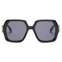 Fendi - FF Diamonds - Occhiali da Sole Squadrata Oversize - Nero - Occhiali da Sole - Fendi Eyewear