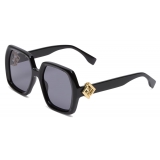 Fendi - FF Diamonds - Oversize Square Sunglasses - Black - Sunglasses - Fendi Eyewear