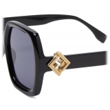 Fendi - FF Diamonds - Occhiali da Sole Squadrata Oversize - Nero - Occhiali da Sole - Fendi Eyewear