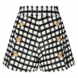 Balmain - Virgin Wool Tweed Shorts - Black White - Balmain Exclusive Luxury Collection