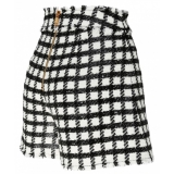 Balmain - Pantaloncini in Tweed di Lana Vergine - Nero Bianco - Balmain Exclusive Luxury Collection