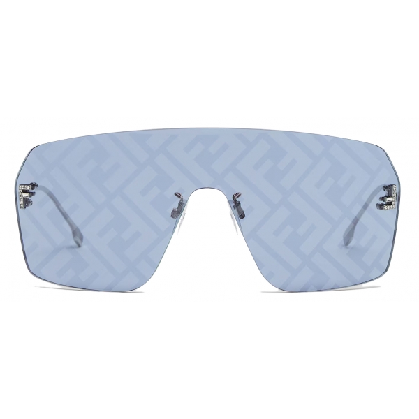 Fendi - Fendi First Crystal - Shield Sunglasses - Light Blue - Sunglasses - Fendi Eyewear