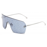 Fendi - Fendi First Crystal - Shield Sunglasses - Light Blue - Sunglasses - Fendi Eyewear