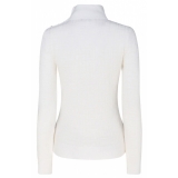 Balmain - Maglione in Lana Vergine a Zig Zag - Bianco - Balmain Exclusive Luxury Collection