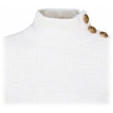 Balmain - Virgin Wool Chevron Knit Jumper - White - Balmain Exclusive Luxury Collection