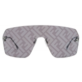 Fendi - Fendi First Crystal - Shield Sunglasses - Gray - Sunglasses - Fendi Eyewear