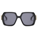 Fendi - FF Diamonds - Oversize Square Sunglasses - Black - Sunglasses - Fendi Eyewear