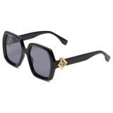 Fendi - FF Diamonds - Occhiali da Sole Squadrata Oversize - Nero - Occhiali da Sole - Fendi Eyewear