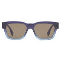 Fendi - O’Lock - Occhiali da Sole Rettangolare - Blu - Occhiali da Sole - Fendi Eyewear