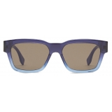 Fendi - O’Lock - Occhiali da Sole Rettangolare - Blu - Occhiali da Sole - Fendi Eyewear