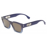 Fendi - O’Lock - Occhiali da Sole Rettangolare - Blu - Occhiali da Sole - Fendi Eyewear