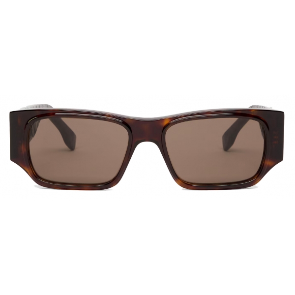 Fendi - FF Squared - Squared Rectangular Sunglasses - Brown - Sunglasses - Fendi Eyewear