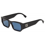 Fendi - FF Squared - Occhiali da Sole Rettangolare Squadrati - Nero - Occhiali da Sole - Fendi Eyewear