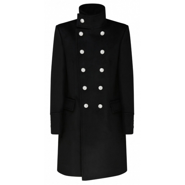 Balmain - Cappotto Doppiopetto in Lana - Nero - Balmain Exclusive Luxury Collection