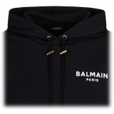 Balmain - Felpa con Cappuccio con Stampa Logo - Nero - Balmain Exclusive Luxury Collection